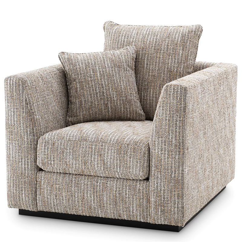 Кресло Eichholtz Chair Taylor Mademoiselle Beige Бежево-серый Черный в Кирове | Loft Concept 