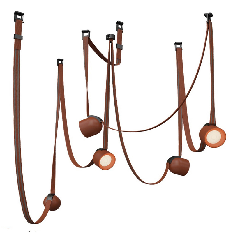 Комплект ременной трековой системы из 5 светильников Flos Wireline Lighting Коричневый Черный Комплект ременной трековой системы из 5 светильников Flos Wireline Lighting Коричневый Черный в Кирове | Loft Concept