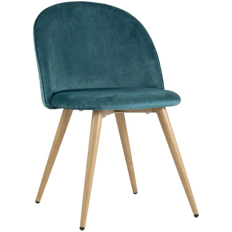 Стул Miruna Chair Спинка Ромбы Синий Велюр Морская синь Древесина в Кирове | Loft Concept 