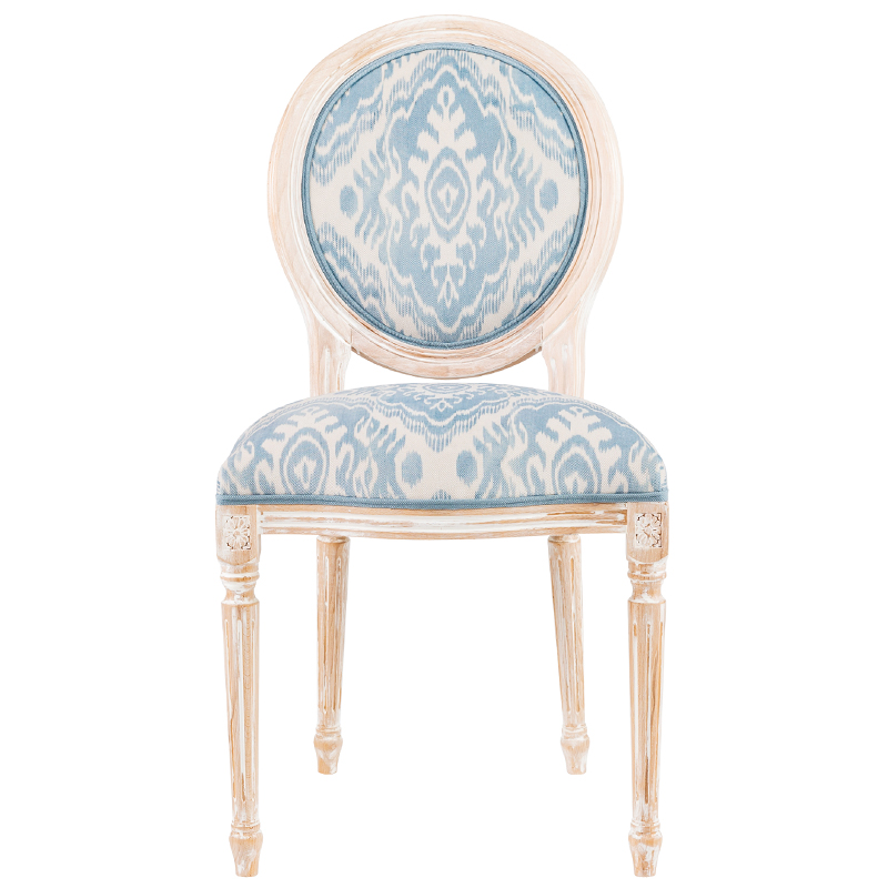 Мягкий стул со светло-голубым узором Ikat Pattern 2 Бежевый Голубой Мягкий стул со светло-голубым узором Ikat Pattern 2 Бежевый Голубой в Кирове | Loft Concept