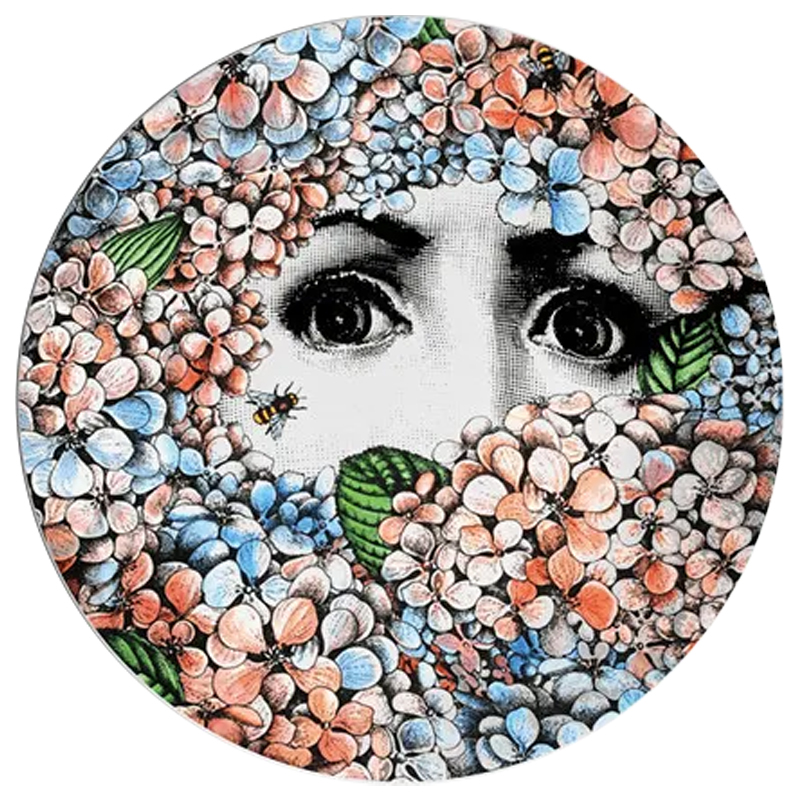 Декоративная тарелка Fornasetti Ortensia Мульти Розовый Голубой Декоративная тарелка Fornasetti Ortensia Мульти Розовый Голубой в Кирове | Loft Concept