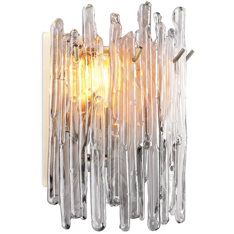 Бра Eichholtz Wall Lamp Saint Roch Single Латунь Прозрачное Стекло Серый в Кирове | Loft Concept 