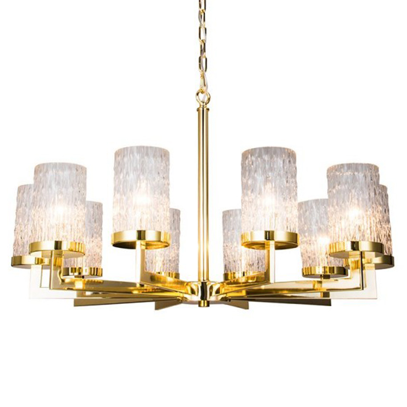 Люстра Estebe Glass Gold Chandelier 10 Прозрачный Золотой Люстра Estebe Glass Gold Chandelier 10 Прозрачный Золотой в Кирове | Loft Concept