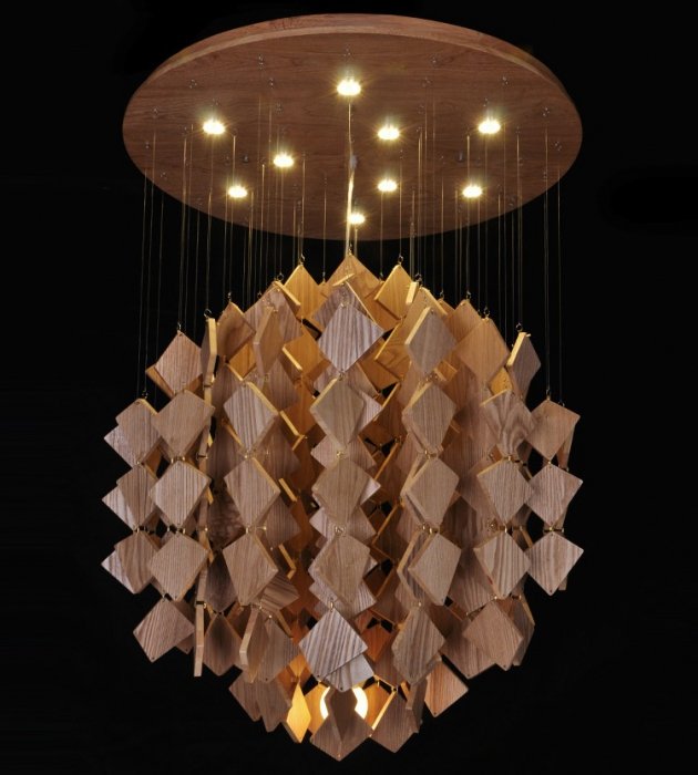 Люстра Wooden Glowworm Quadro Люстра Wooden Glowworm Quadro в Кирове | Loft Concept