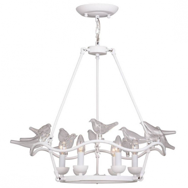 Люстра Dove Chandelier Glass Bird 6 White Белый Люстра Dove Chandelier Glass Bird 6 White Белый в Кирове | Loft Concept