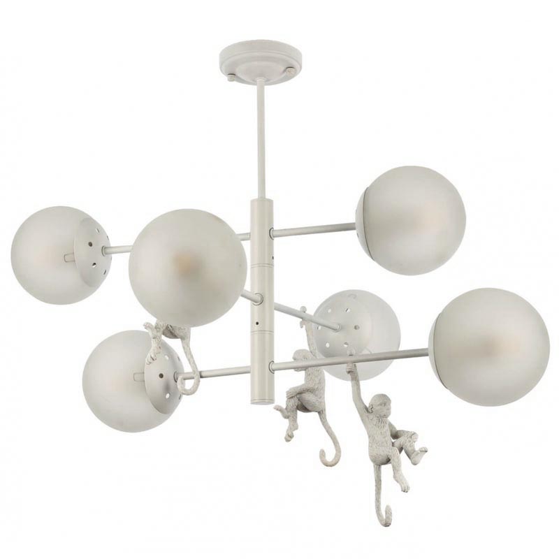 Люстра Hanging Monkey 6 lamp Белый Люстра Hanging Monkey 6 lamp Белый в Кирове | Loft Concept
