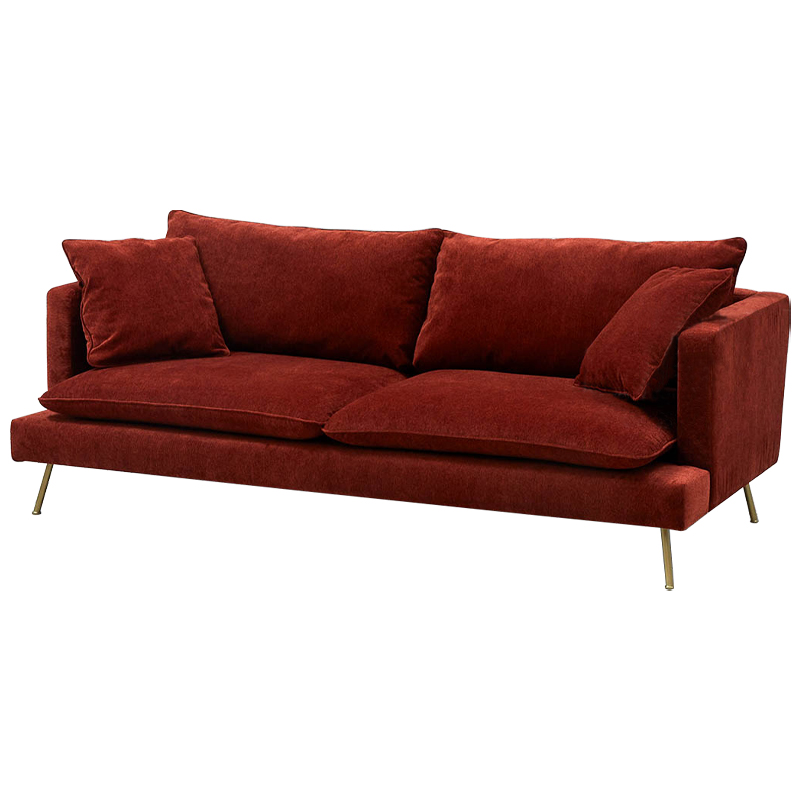 Диван Lambert Sofa Red Красный Красный Золотой Диван Lambert Sofa Red Красный Красный Золотой в Кирове | Loft Concept