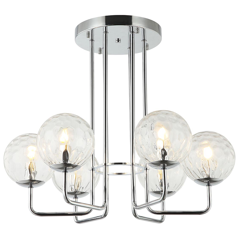 Люстра Hartley Chandelier 6 Хром Прозрачный Люстра Hartley Chandelier 6 Хром Прозрачный в Кирове | Loft Concept