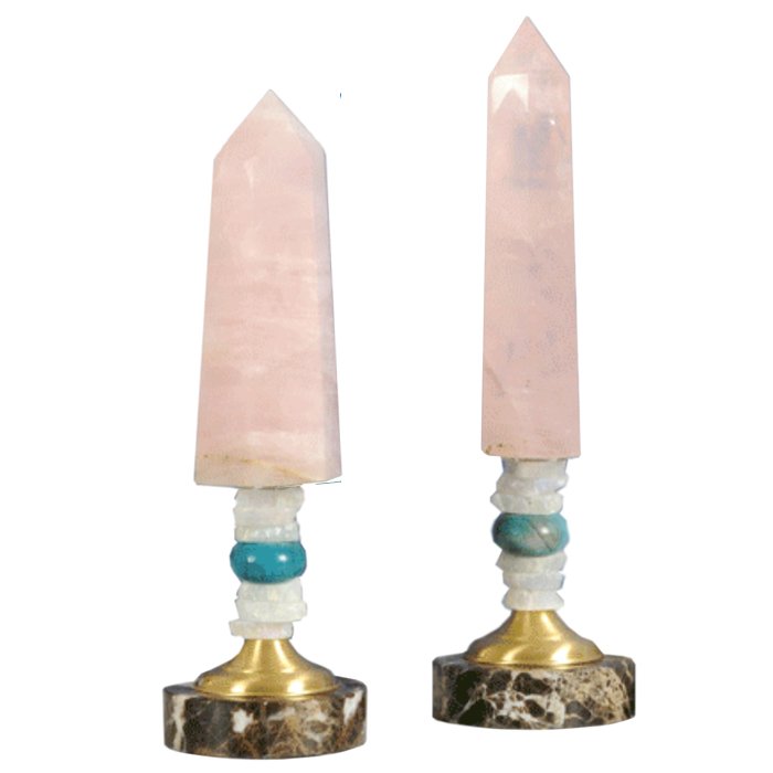 Аксессуар розовый кварц Pointe cristal quartz rose Латунь Розовый Аксессуар розовый кварц Pointe cristal quartz rose Латунь Розовый в Кирове | Loft Concept