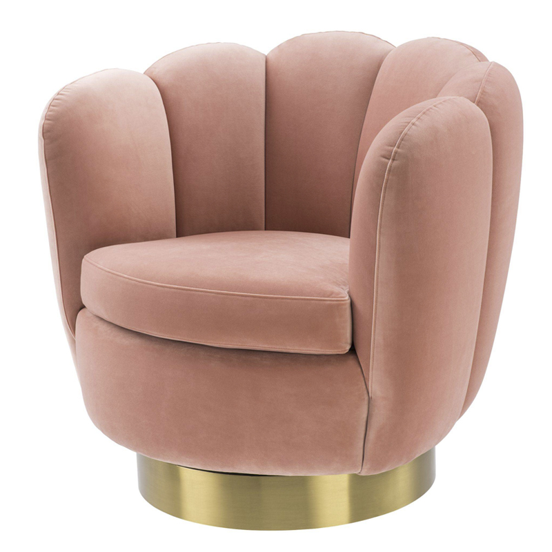 Кресло Eichholtz Swivel Chair Mirage nude Розовый пастельный Матовая латунь Кресло Eichholtz Swivel Chair Mirage nude Розовый пастельный Матовая латунь в Кирове | Loft Concept