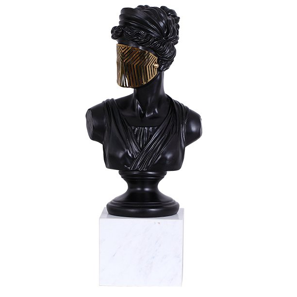 Статуэтка Bust Woman in Mask Черный Белый Золотой Статуэтка Bust Woman in Mask Черный Белый Золотой в Кирове | Loft Concept