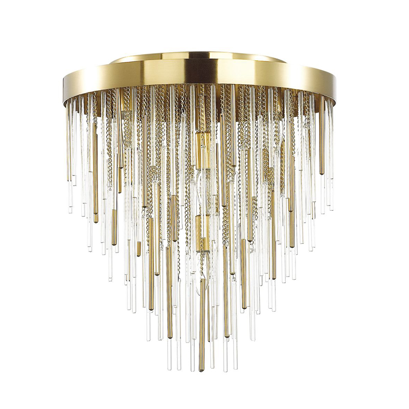 Потолочный светильник Luxury Gold & Glass Stripes Золотой Потолочный светильник Luxury Gold & Glass Stripes Золотой в Кирове | Loft Concept