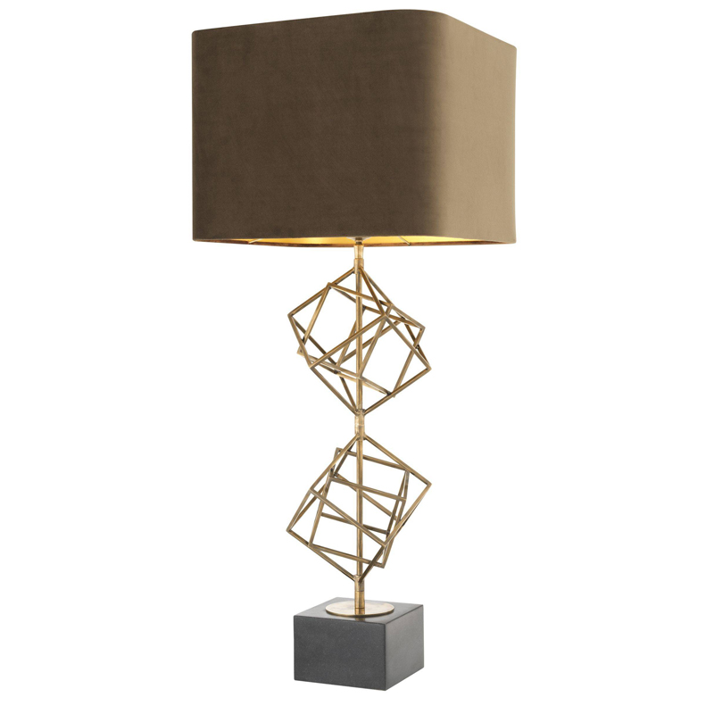 Настольная лампа Eichholtz Table Lamp Matrix brass Мокко Винтажная латунь Серый в Кирове | Loft Concept 