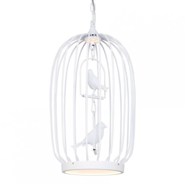 Люстра Birdcage Chandelier Two White Белый Люстра Birdcage Chandelier Two White Белый в Кирове | Loft Concept