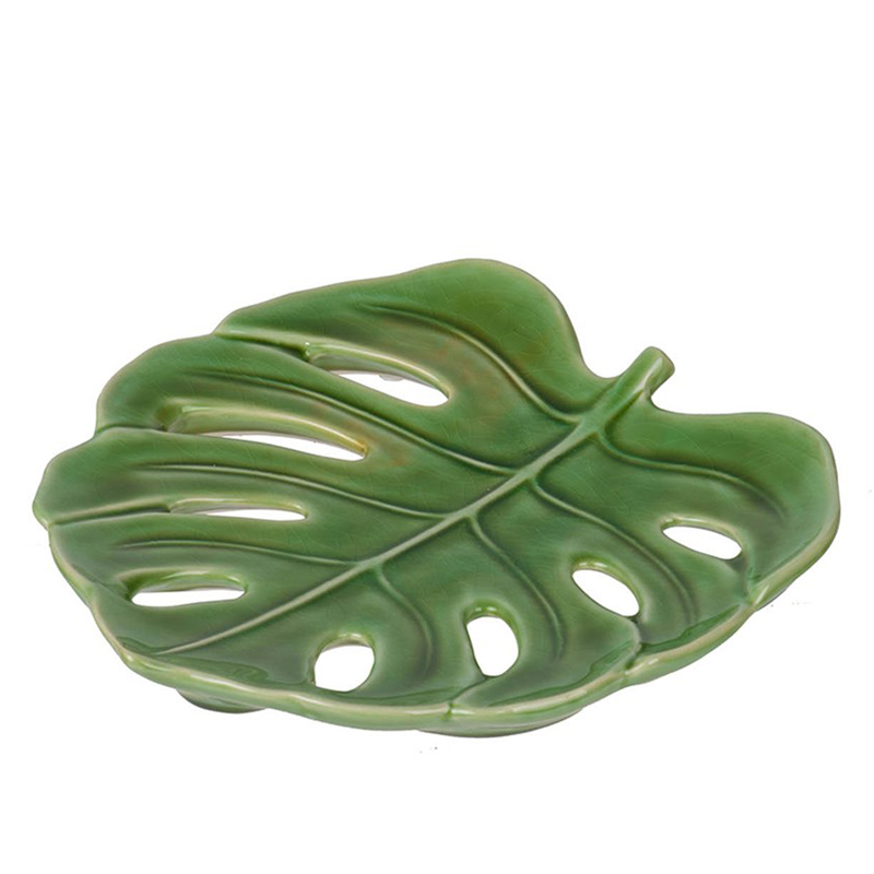 Блюдо Green Leaf монстера Зеленый шалфей Блюдо Green Leaf монстера Зеленый шалфей в Кирове | Loft Concept