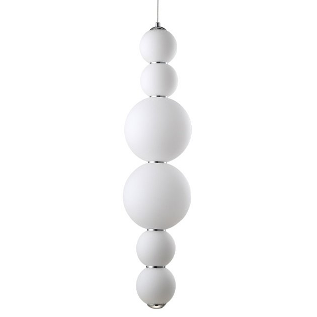Люстра PEARLS Suspension Pendant Lamp C Белый Хром Люстра PEARLS Suspension Pendant Lamp C Белый Хром в Кирове | Loft Concept