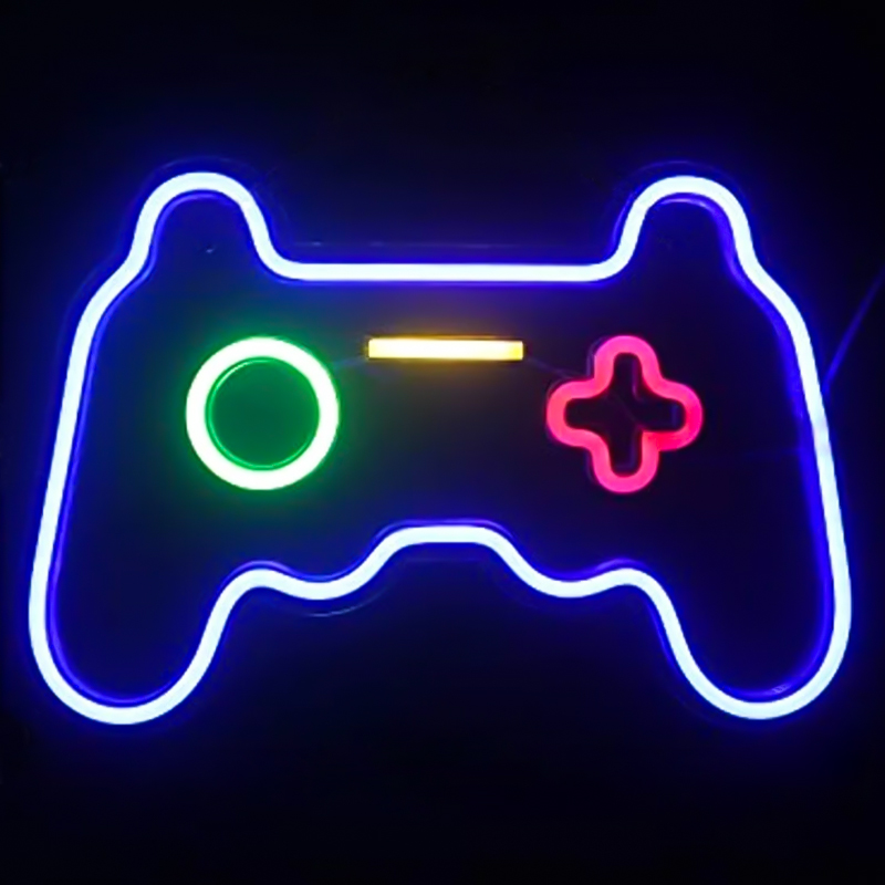 Неоновая настенная лампа Joystick Neon Wall Lamp Синий Зеленый Красный Желтый Прозрачный в Кирове | Loft Concept 