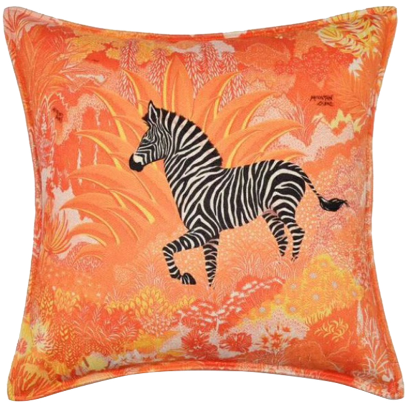 Декоративная подушка Hermes Zebra 30 Оранжевый Декоративная подушка Hermes Zebra 30 Оранжевый в Кирове | Loft Concept