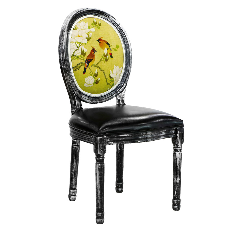 Стул French chair Birds black Винтажный черный Мульти Стул French chair Birds black Винтажный черный Мульти в Кирове | Loft Concept