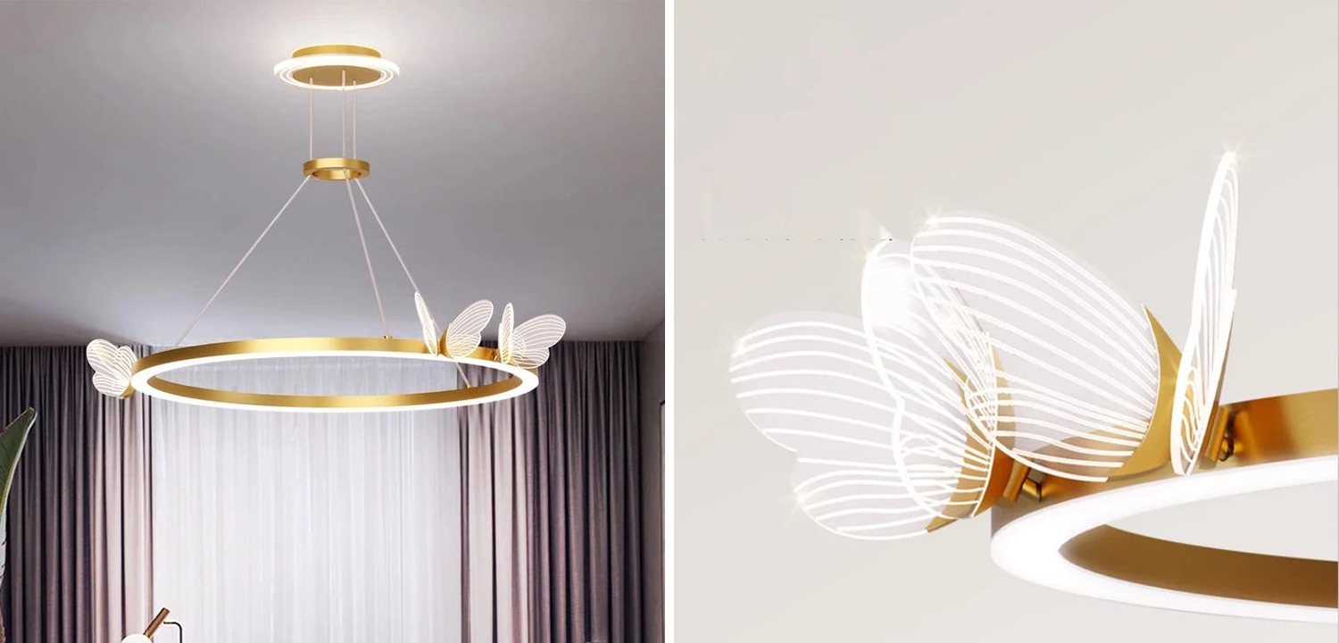 Подвесной светильник с бабочками Butterfly Ring F - фото