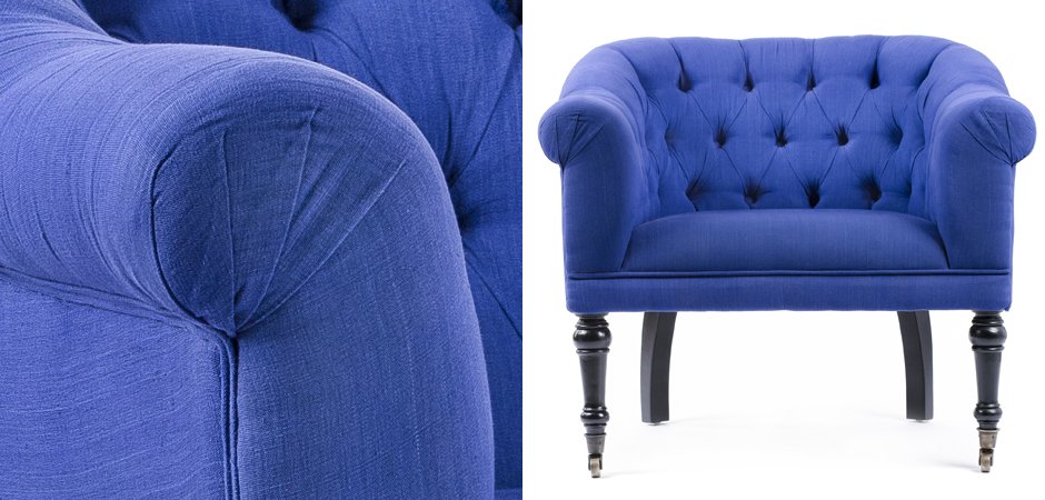 Кресло Chair Bentley кресло синий лен Кресло Chair Bentley кресло синий лен - Loft-Concept в Кирове