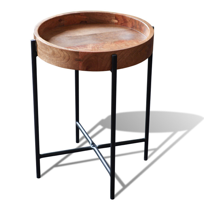 Приставной стол Darrick Side Table Черный Коричневый в Кирове | Loft Concept 