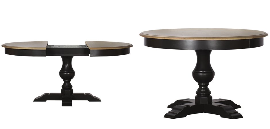 Provence Round Dining Table black раскладной стол Provence Round Dining Table black раскладной стол - Loft-Concept в Кирове