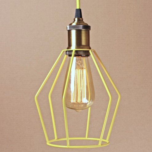 Подвесной светильник Wire Cage Pendant Trew Yellow Желтый Подвесной светильник Wire Cage Pendant Trew Yellow Желтый в Кирове | Loft Concept