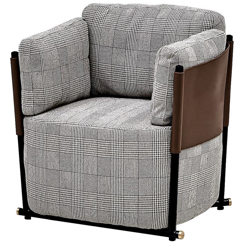 Кресло Furness Chair Черно-белый Коричневый Черный Кресло Furness Chair Черно-белый Коричневый Черный в Кирове | Loft Concept