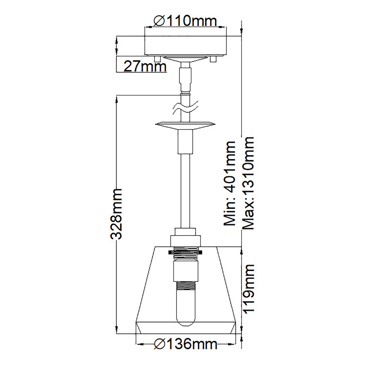 Подвесной светильник хромированного цвета с граненым прозрачным стеклянным плафоном Elstead Lighting в Кирове