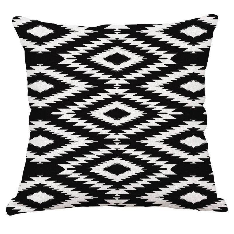 Декоративная подушка Black and White Pattern #5 Черно-белый Декоративная подушка Black and White Pattern #5 Черно-белый в Кирове | Loft Concept