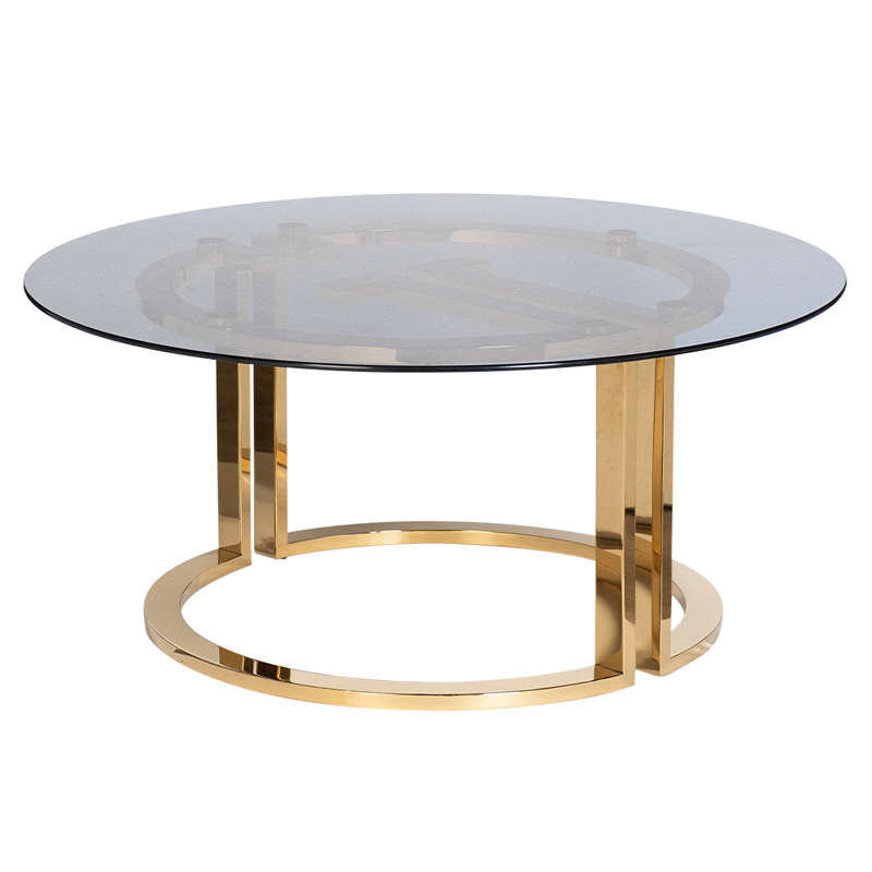 Кофейный стол Umberto Coffee Table Глянцевое золото Стекло Смок Кофейный стол Umberto Coffee Table Глянцевое золото Стекло Смок в Кирове | Loft Concept