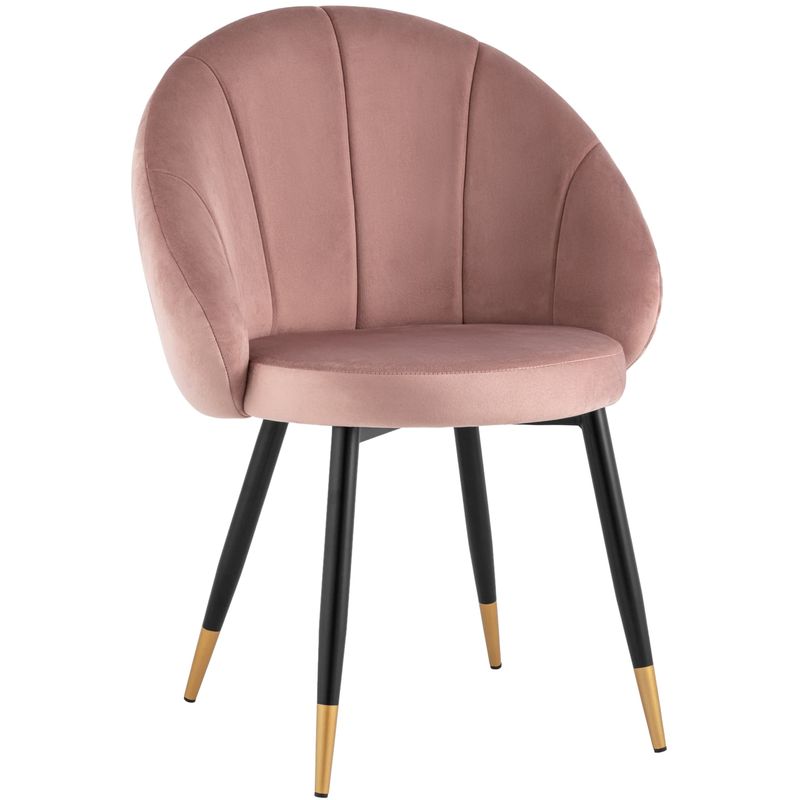 Стул Alberto Chair Розовый Велюр Розовый пастельный Черный Золотой Стул Alberto Chair Розовый Велюр Розовый пастельный Черный Золотой в Кирове | Loft Concept