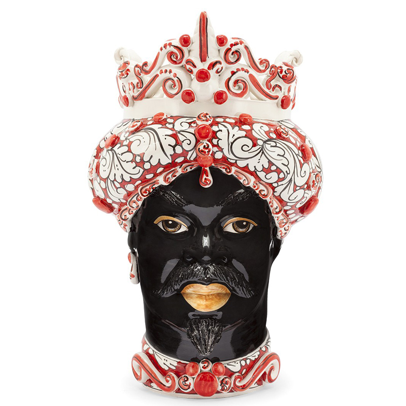 Ваза VASE MORO MAN MEDIUM red Черный Белый Красный Ваза VASE MORO MAN MEDIUM red Черный Белый Красный в Кирове | Loft Concept