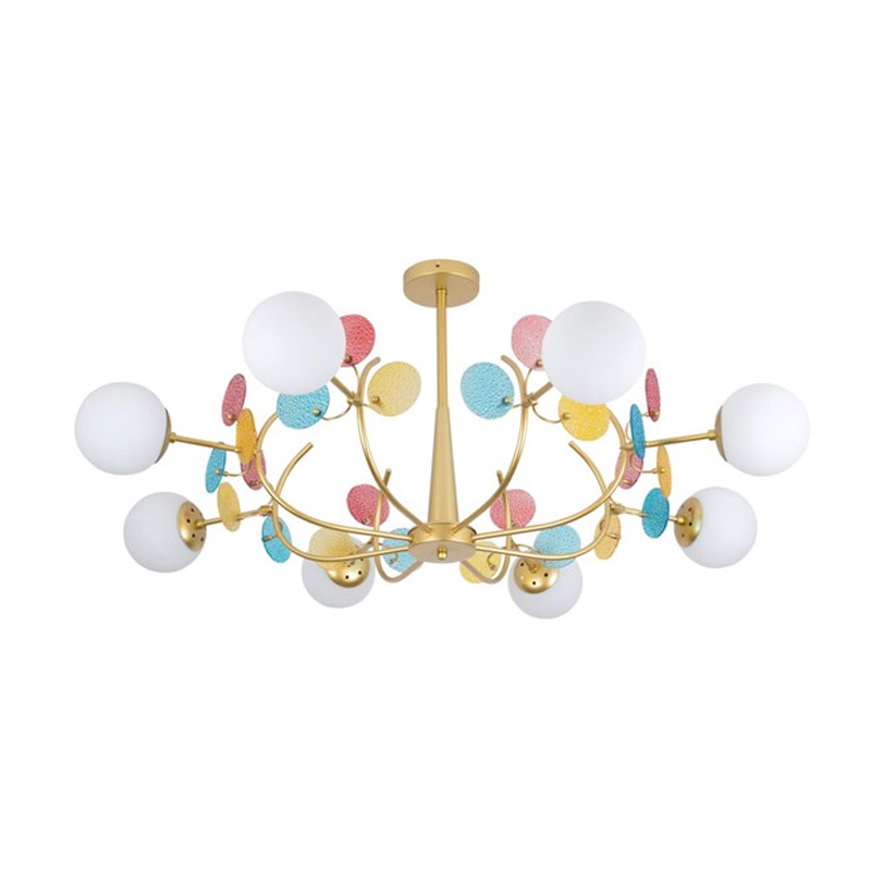 Потолочная Люстра MATISSE Multi glass 8 плафонов Золотой Латунь Потолочная Люстра MATISSE Multi glass 8 плафонов Золотой Латунь в Кирове | Loft Concept