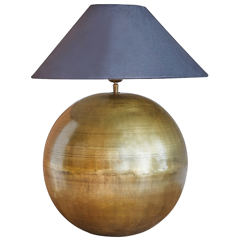 Настольная лампа с абажуром Metall Brass Ball Table Lamp Серый Латунь Настольная лампа с абажуром Metall Brass Ball Table Lamp Серый Латунь в Кирове | Loft Concept