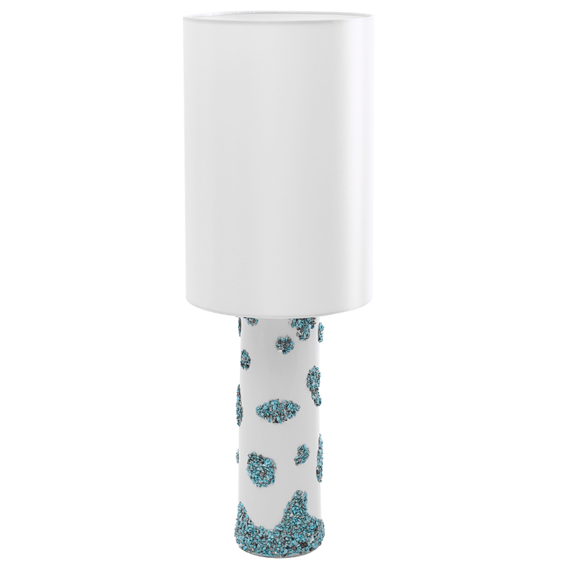 Настольная лампа Jessamond Table Lamp с абажуром Белый Бирюзовый Настольная лампа Jessamond Table Lamp с абажуром Белый Бирюзовый в Кирове | Loft Concept