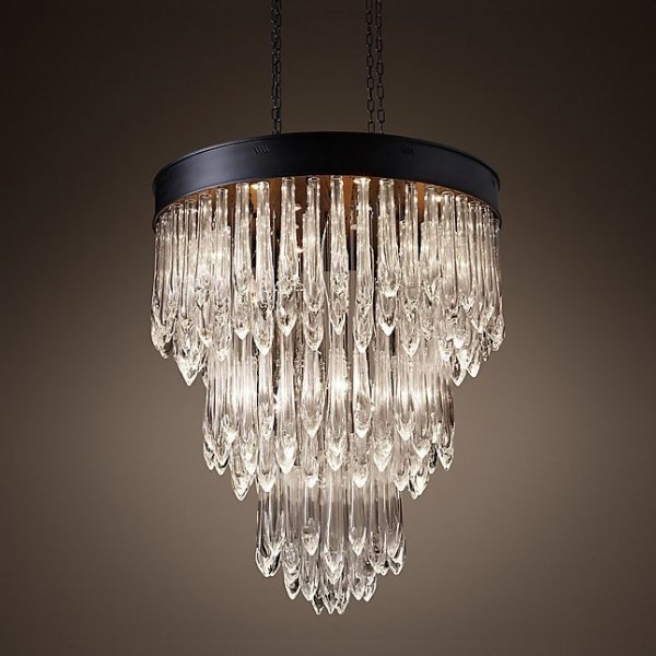 Люстра RH TEAR DROP GLASS 90 Черный Люстра RH TEAR DROP GLASS 90 Черный в Кирове | Loft Concept