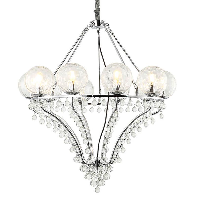 Люстра Melaine Chandelier chrome Хром Прозрачный (Transparent) Люстра Melaine Chandelier chrome Хром Прозрачный (Transparent) в Кирове | Loft Concept