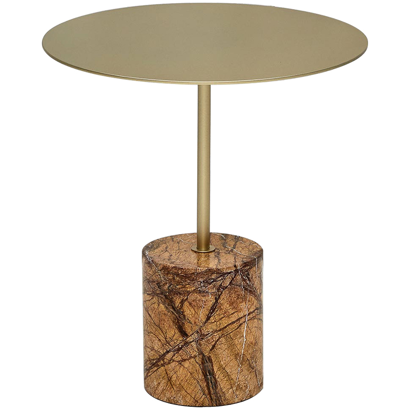 Приставной стол Thabi Light Brown Side table Коричневый Золотой в Кирове | Loft Concept 