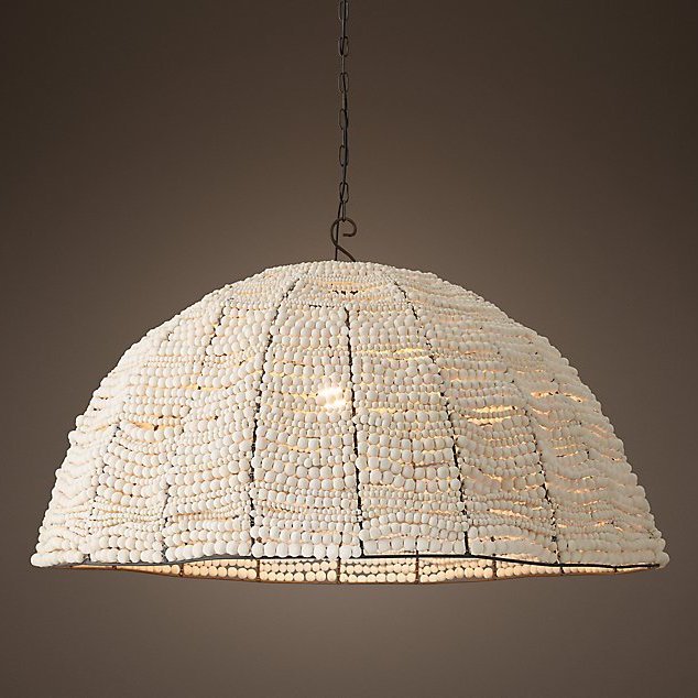 Люстра RH Clay Bead Dome Pendant White 40 Белый в Кирове | Loft Concept 
