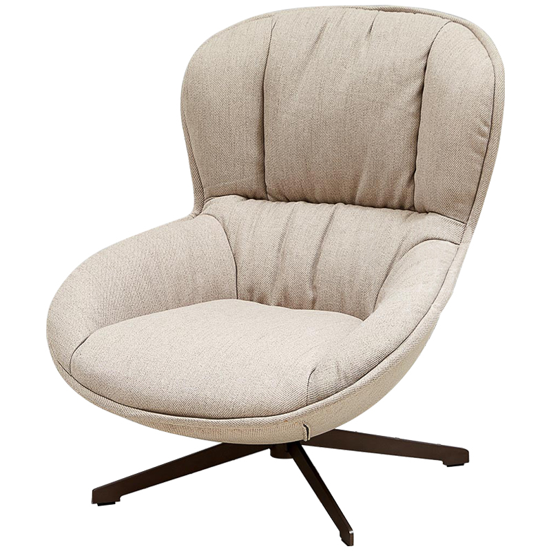 Кресло вращающееся бежевое Kemp Armchair Бежевый Коричневый Кресло вращающееся бежевое Kemp Armchair Бежевый Коричневый в Кирове | Loft Concept