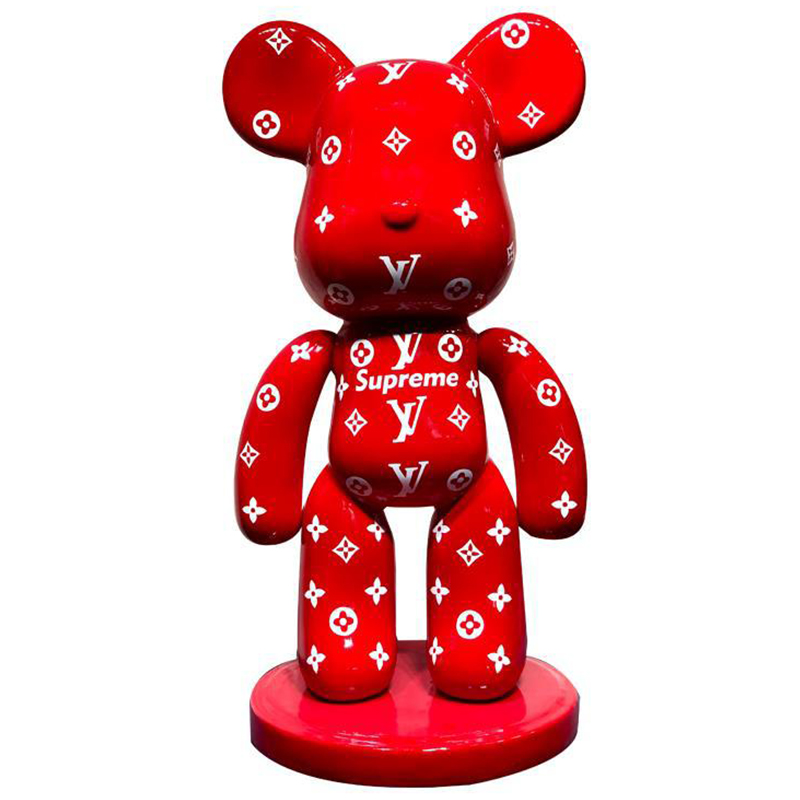 Статуэтка Bear Supreme on stand Красный Белый Статуэтка Bear Supreme on stand Красный Белый в Кирове | Loft Concept