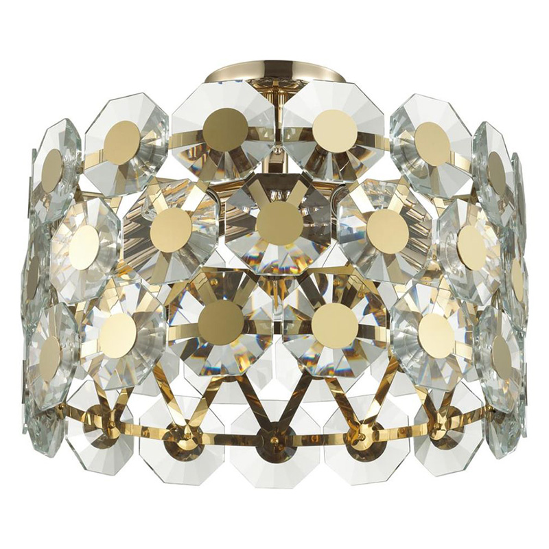 Потолочный светильник Crystal Octagons Gold Золотой Прозрачное Стекло Потолочный светильник Crystal Octagons Gold Золотой Прозрачное Стекло в Кирове | Loft Concept