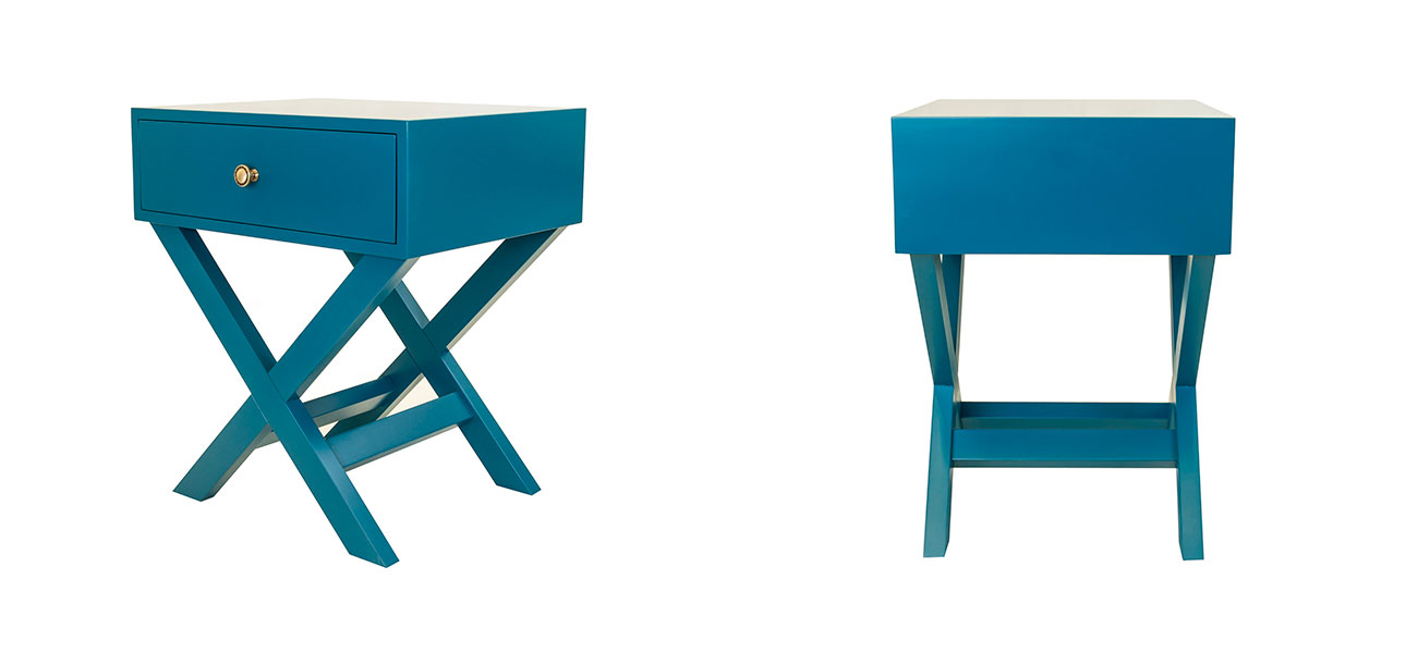 Тумба с одним ящиком цвет синий Gloria - фото