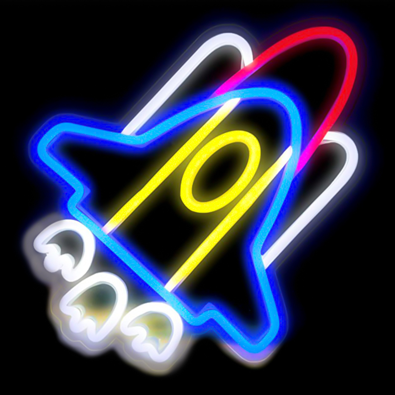 Неоновая настенная лампа Shuttle Neon Wall Lamp Мульти Синий Белый Красный Желтый Неоновая настенная лампа Shuttle Neon Wall Lamp Мульти Синий Белый Красный Желтый в Кирове | Loft Concept