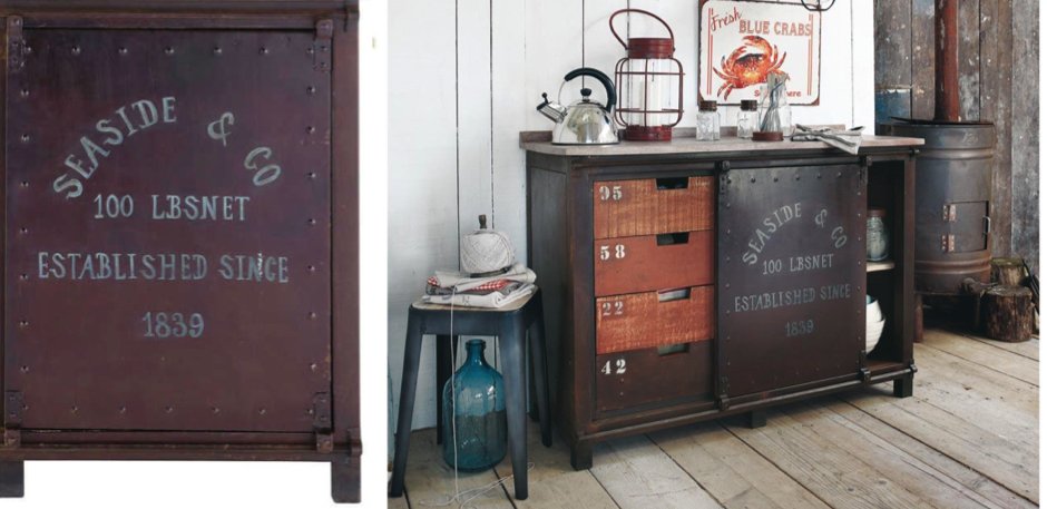 Буфет металлический с деревянными ящиками Industrial Rust Iron Buffet Буфет металлический с деревянными ящиками Industrial Rust Iron Buffet - Loft-Concept в Кирове
