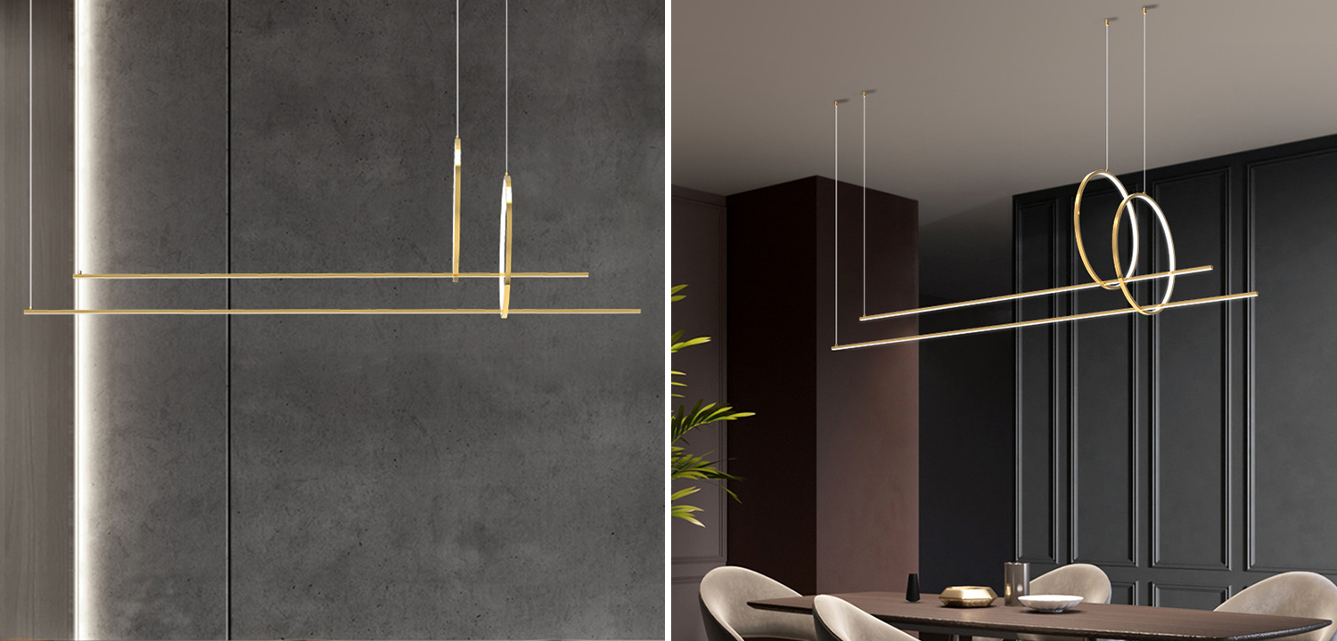 Подвесной Дизайнерский Светильник Ursa Geometric Ring Lamp 2 кольца - фото