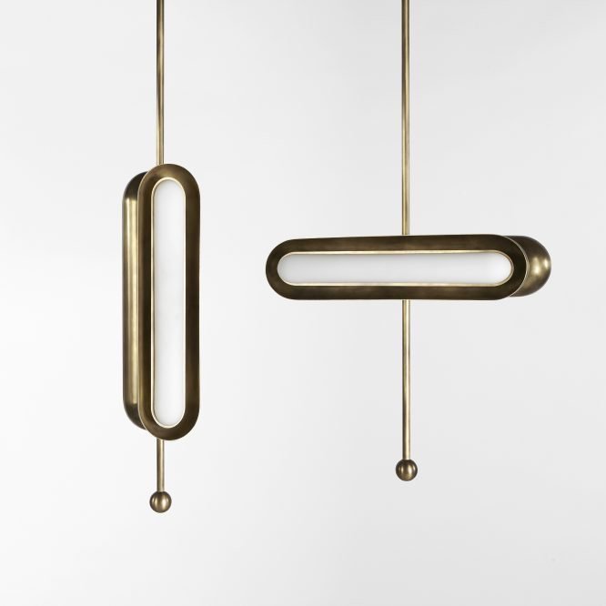 Подвесной светильник CIRCUIT PENDANT HORIZONTAL & VERTICAL Золотой Белый в Кирове | Loft Concept 