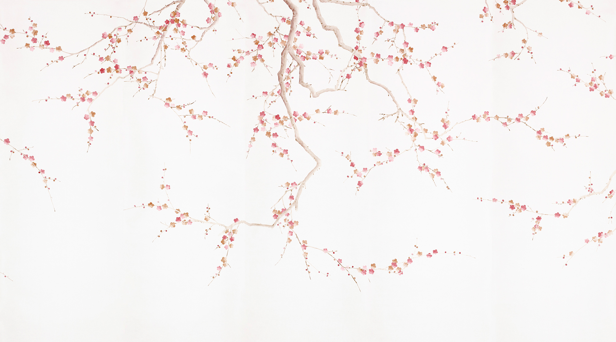 Обои ручная роспись Plum Blossom Bleached on Bleached White dyed silk Обои ручная роспись Plum Blossom Bleached on Bleached White dyed silk - постер Loft-Concept в Кирове